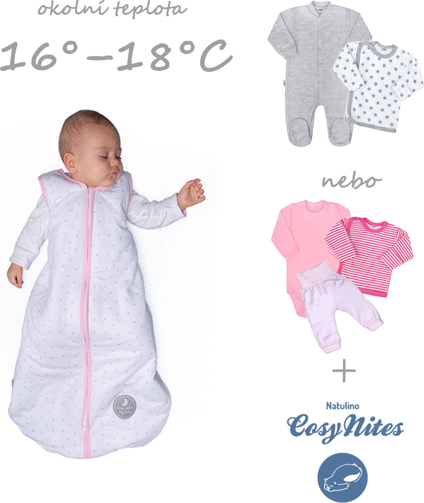 Natulino dětský zimní spací pytel pro miminko, ANIMALS GREY / WHITE, 3vrstvý, M (6 - 12 měsíců), ZATEPLENÝ - obrázek 7