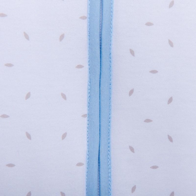 Natulino dětský letní spací pytel pro miminko,  Natural White Grey Little Leaves / blue , 1vrstvý, S (0 - 6 měsíců) - obrázek 3
