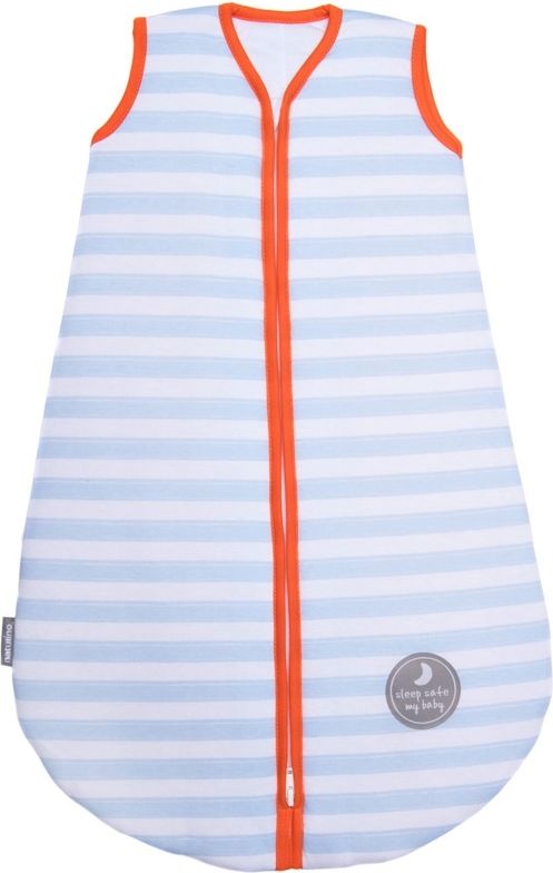 Natulino dětský letní spací pytel pro miminko, BLUE STRIPES / ORANGE, 1vrstvý, M (6 - 12 měsíců) - obrázek 1