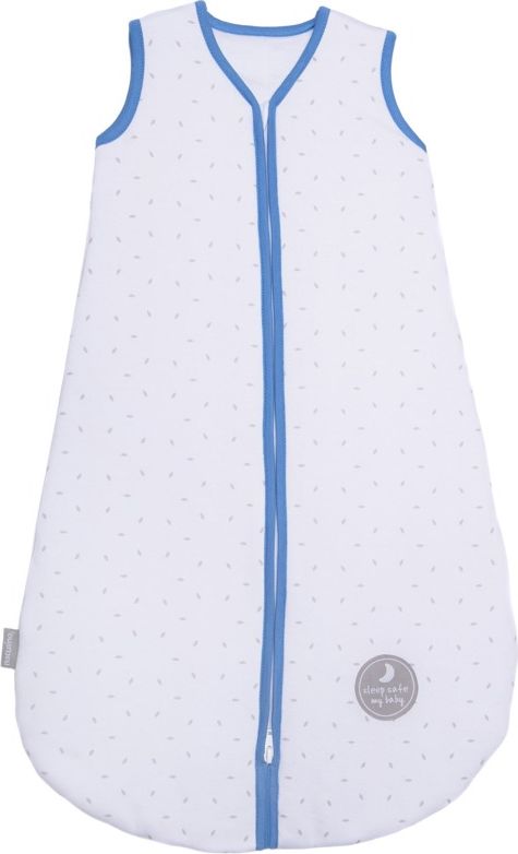 Natulino dětský letní spací pytel pro miminko, NATURAL WHITE LITTLE GREY LEAVES / NAVY, 1vrstvý, M (6 - 12 měsíců) - obrázek 1