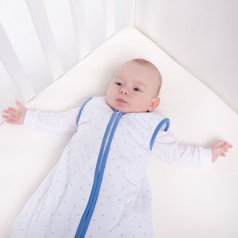 Natulino dětský letní spací pytel pro miminko, NATURAL WHITE LITTLE GREY LEAVES / NAVY, 1vrstvý, M (6 - 12 měsíců) - obrázek 4