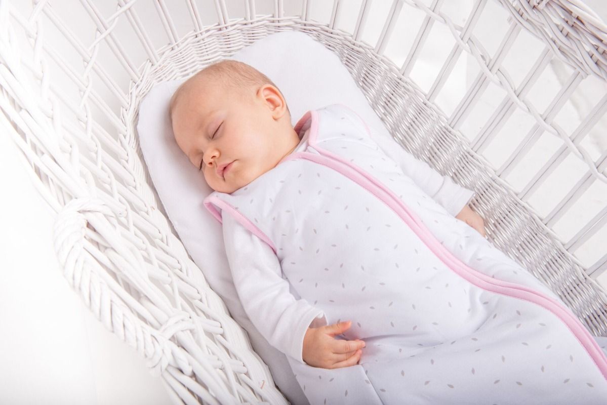 Natulino dětský zimní spací pytel pro miminko, NATURAL WHITE GREY LITTLE LEAVES / PINK, 3vrstvý, M (6 - 12 měsíců), Zateplený - obrázek 4