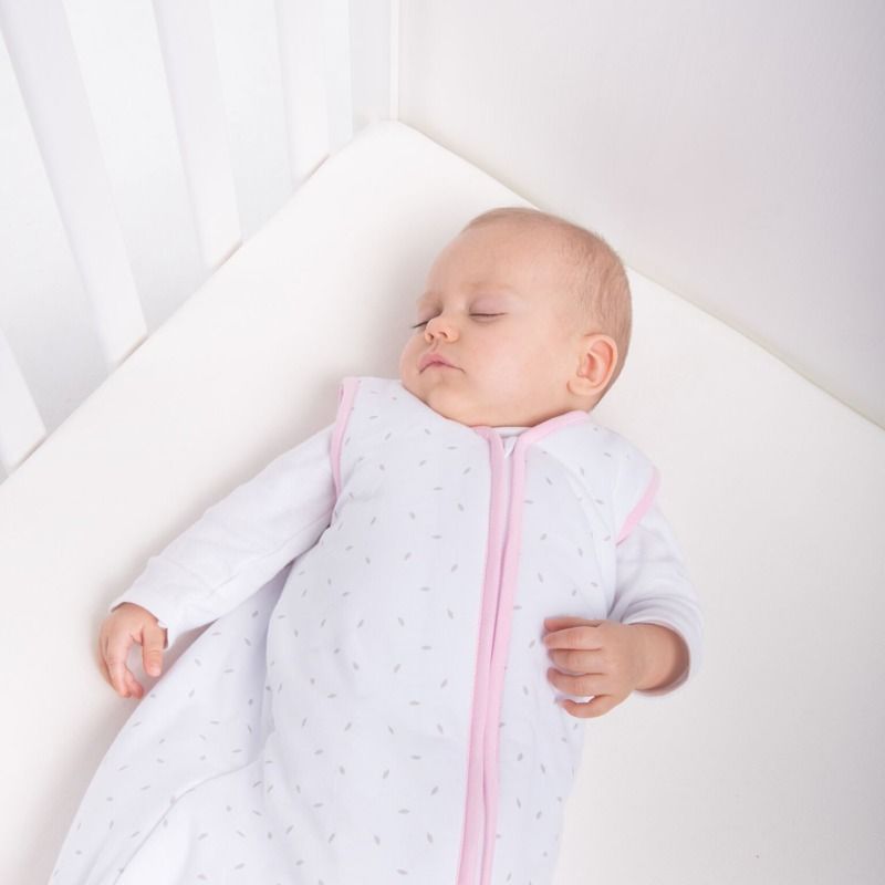Natulino dětský zimní spací pytel pro miminko, NATURAL WHITE GREY LITTLE LEAVES / PINK, 3vrstvý, M (6 - 12 měsíců), Zateplený - obrázek 5