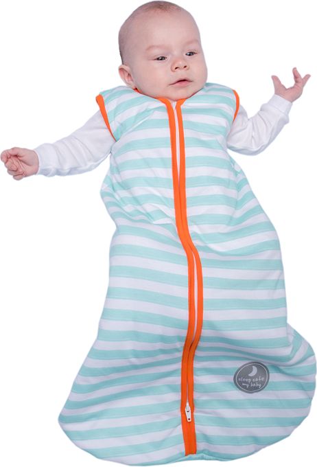 Natulino dětský zimní spací pytel pro miminko, MINT STRIPES / ORANGE, 3vrstvý, S (0 - 6 měsíců) - obrázek 5