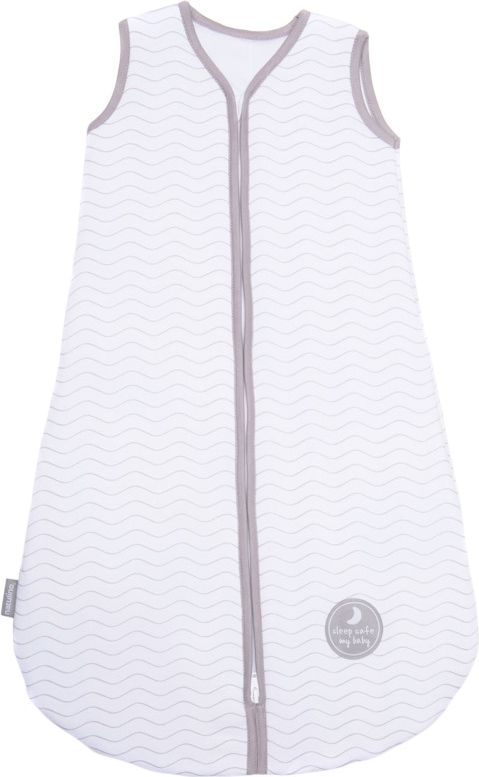 Natulino dětský spací pytel pro miminko, NATURAL WHITE GREY WAVES/ WARM GREY, 2vrstvý, N (0 - 3 měsíce) - obrázek 1