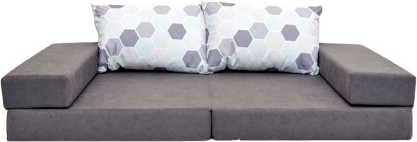 NELLYS Rozkladací dětská pohovka 3 v 1 - P30 - Plaster, šedá/máta - obrázek 1