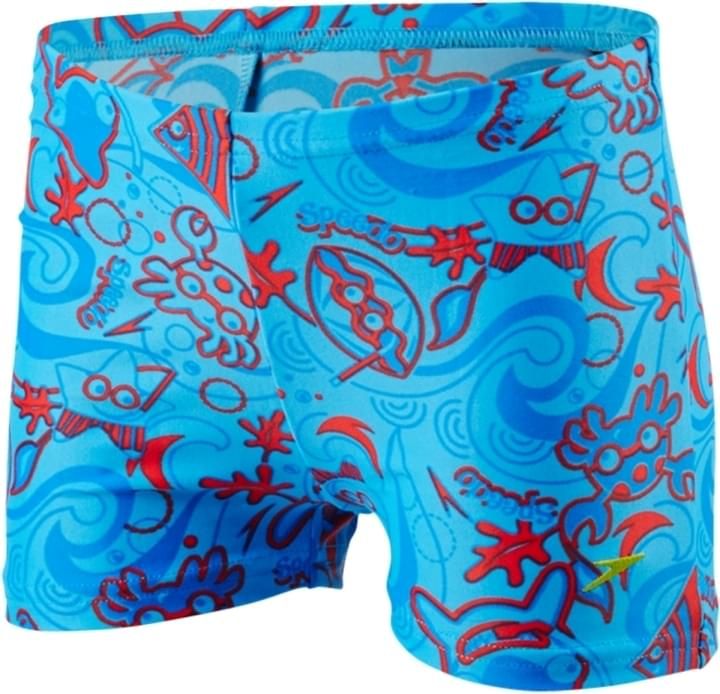 Speedo Essential Allover Aquashort - neon blue/risk red/blue 110 - obrázek 1