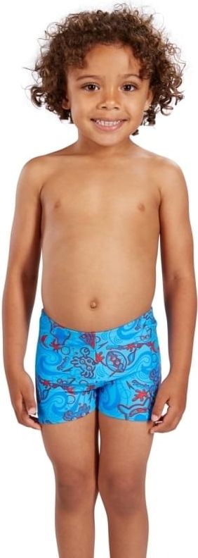 Speedo Essential Allover Aquashort - neon blue/risk red/blue 110 - obrázek 2