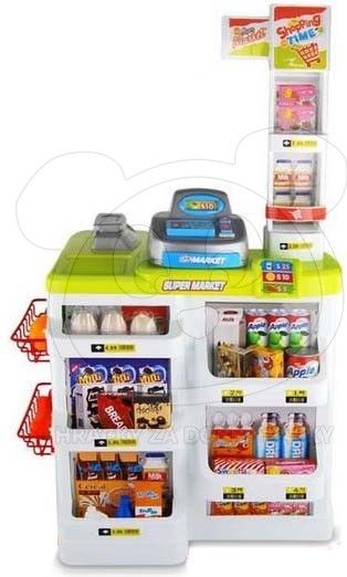 Dětský supermarket s nákupním vozíkem - zelený - obrázek 2