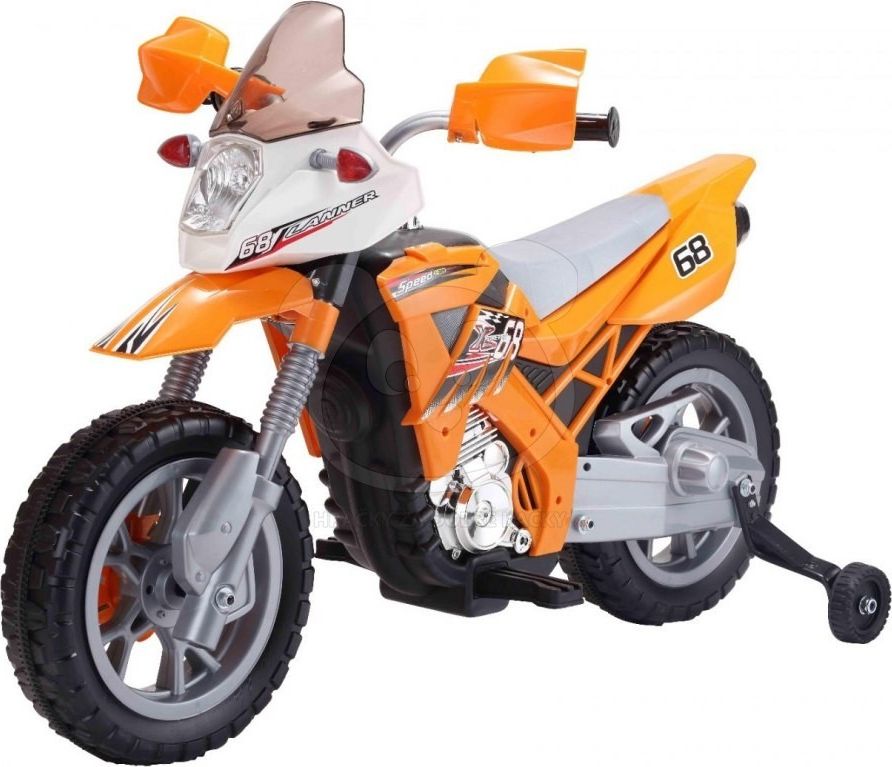 Dětská elektrická motorka Cross - oranžová - obrázek 3