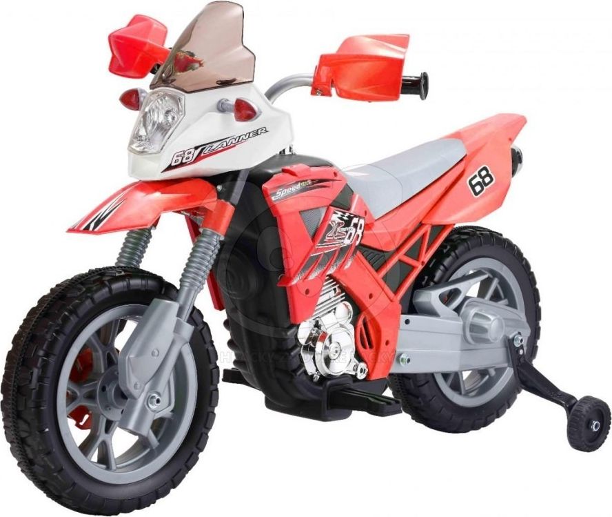 Dětská elektrická motorka Cross - oranžová - obrázek 4