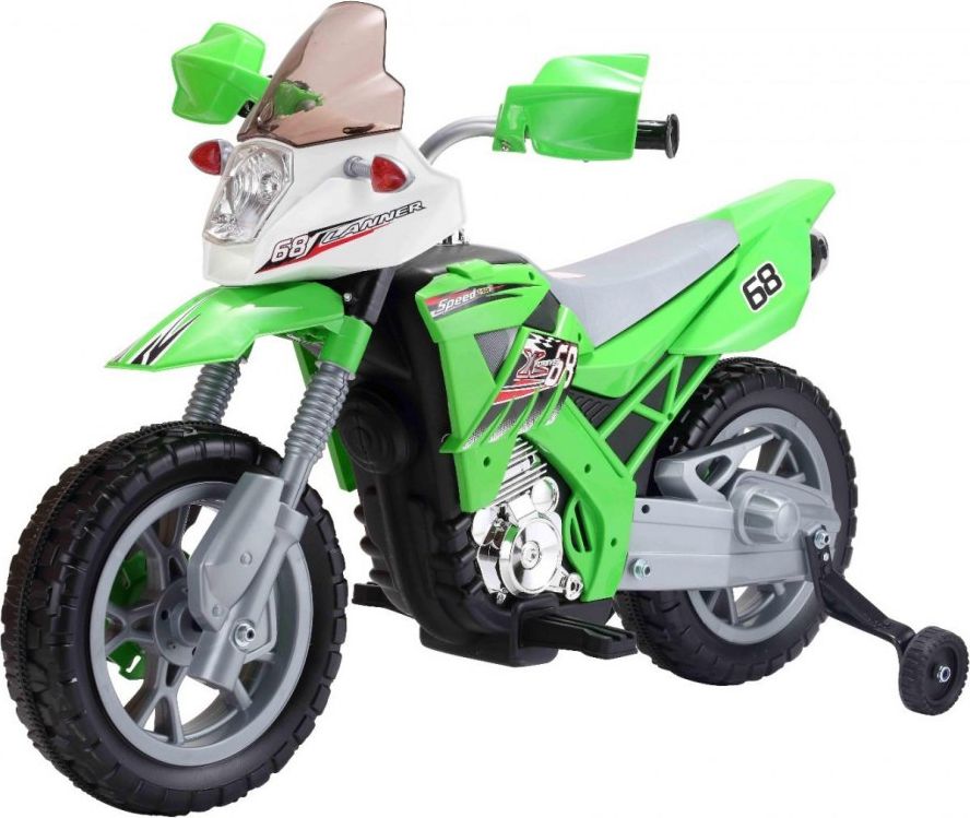 Dětská elektrická motorka Cross - zelená - obrázek 1