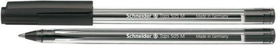 Kuličkové pero "Tops 505 M", černá, 0,5mm, s uzávěrem, SCHNEIDER - obrázek 1