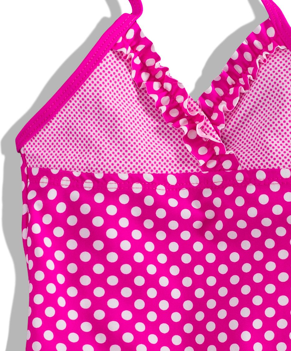 Dívčí plavky Dirkje DOTTY jednodílné růžové s puntíky Velikost: 98 - obrázek 3