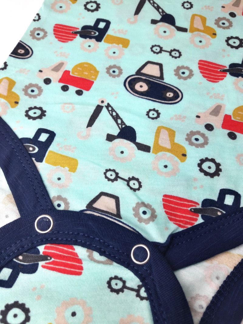 Kojenecké body 61495 Cigit Kids - 6-9měsíců/ 69-74/Tyrkysová/100% Bavlna - obrázek 3