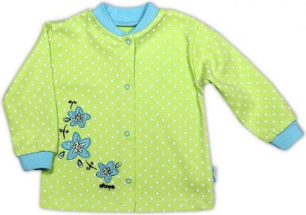 Bavlněná košilka NICOL KVĚTINKA - zelená puntík, Velikost koj. oblečení 62 (2-3m) - obrázek 1