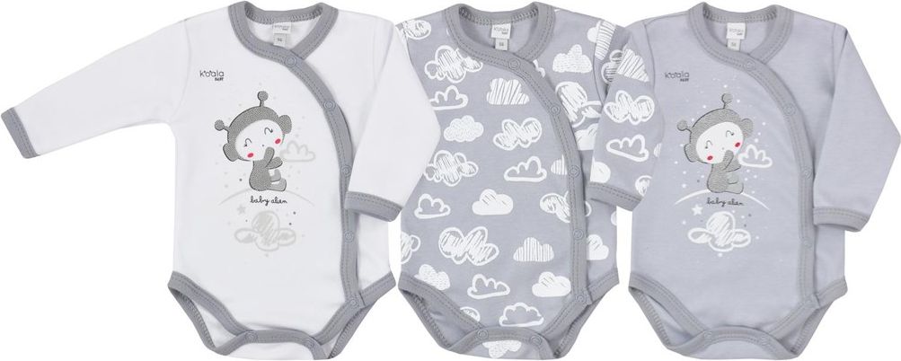 Kojenecké body s bočním zapínáním Koala Clouds šedé 68 (4-6m) - obrázek 2