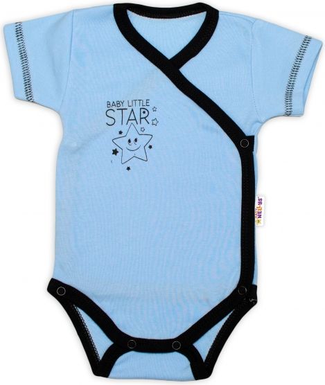 Baby Nellys Baby Nellys 2-dílná sada body kr. rukáv + polodupačky, modrá - Baby Little Star, vel. 62 62 (3-6m) - obrázek 2