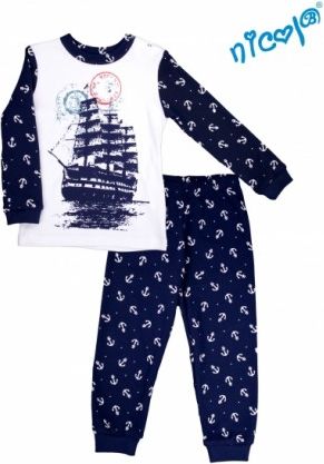 Dětské pyžamo Nicol, Sailor - bílé/tm. modré, vel. 92, Velikost koj. oblečení 98 (24-36m) - obrázek 1