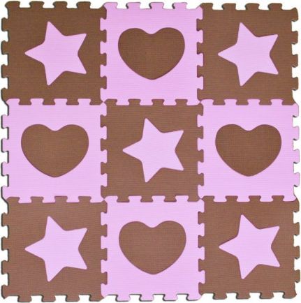 SUN TA TOYS artik Puzzle hvezdy a srdce ružové 9 ks S4 - obrázek 1