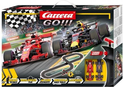Autodráha Carrera GO!!! 62483 Race to Win 4,3m + 2 formule v krabici 58x40x8cm - obrázek 1