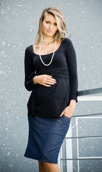 Be MaaMaa Be MaaMaa Těhotenské sukně SARA - modrá - obrázek 1