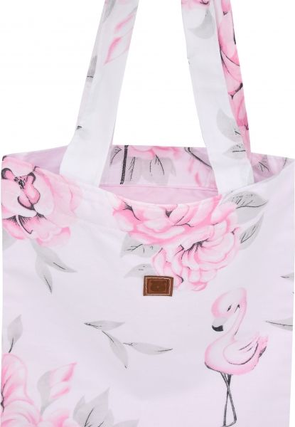 Bavlněná taška Baby Nellys Maxi pro mámy - Plameňák růžový - obrázek 1