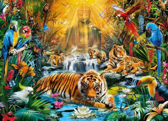 CLEMENTONI Puzzle Mystičtí tygři 1000 dílků - obrázek 1