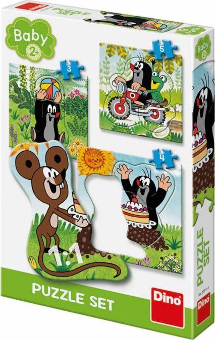 DINO Baby puzzle Krtek na louce 3v1 (3,4,5 dílků) - obrázek 1
