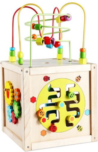 Teddies Edukační kostka MAXI dřevo 30x30cm labyrint - obrázek 2