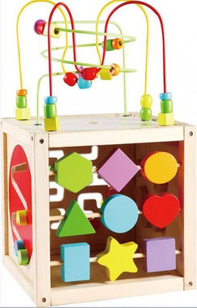 Teddies Edukační kostka MAXI dřevo 30x30cm labyrint - obrázek 3
