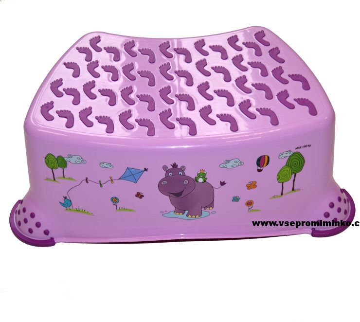Dětský stupínek Keeeper Hippo růžovofialový - obrázek 1