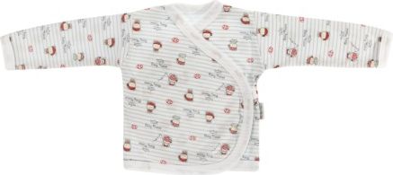 Novorozenecká košilka Pirát - zapínání bokem, bílá/šedá, Velikost koj. oblečení 56 (1-2m) - obrázek 1