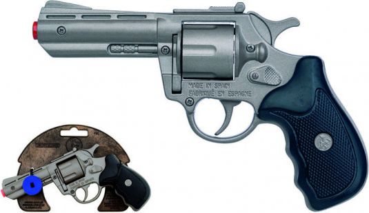 Alltoys policejní revolver gold colection stříbrný kovový 12 ran - obrázek 1