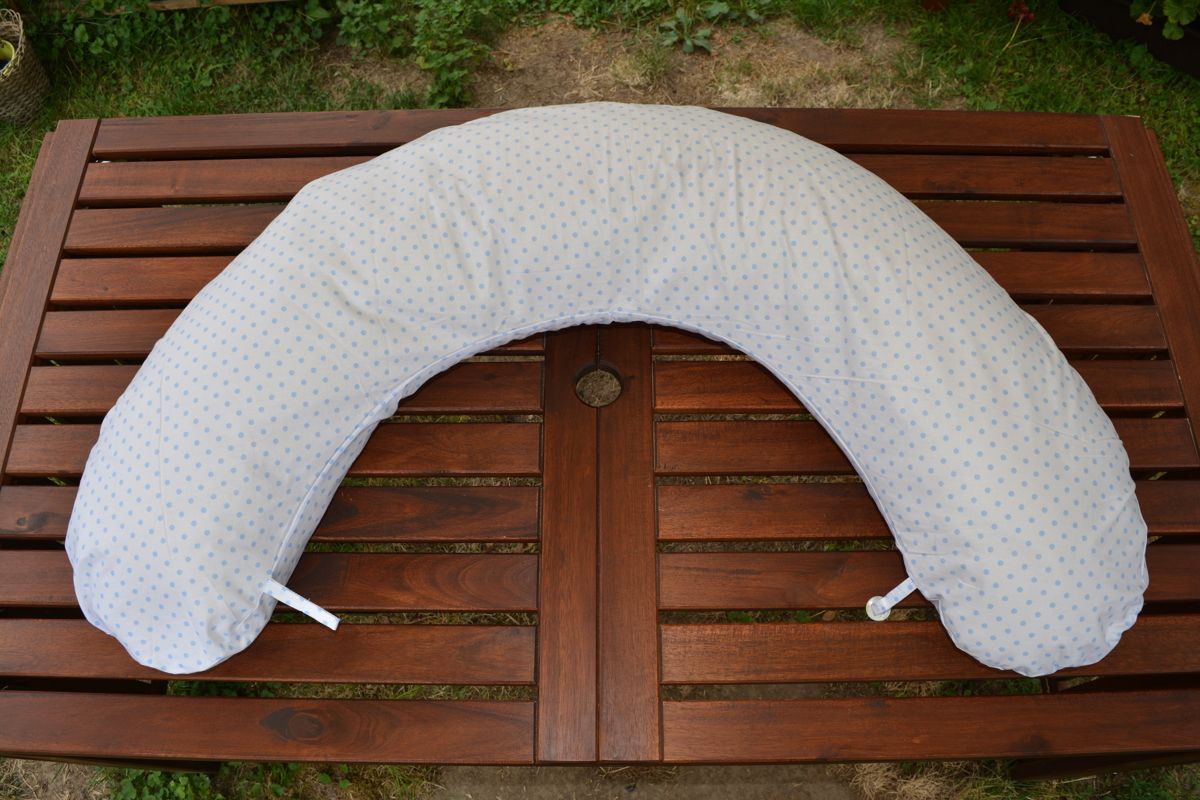 KHC Potah na kojící polštář Miki Modré puntíky na bílé - obrázek 1