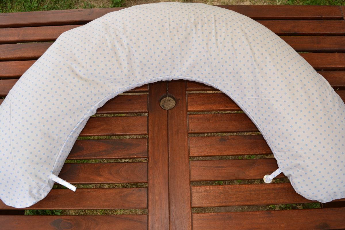 KHC Potah na kojící polštář Miki Modré puntíky na bílé - obrázek 4