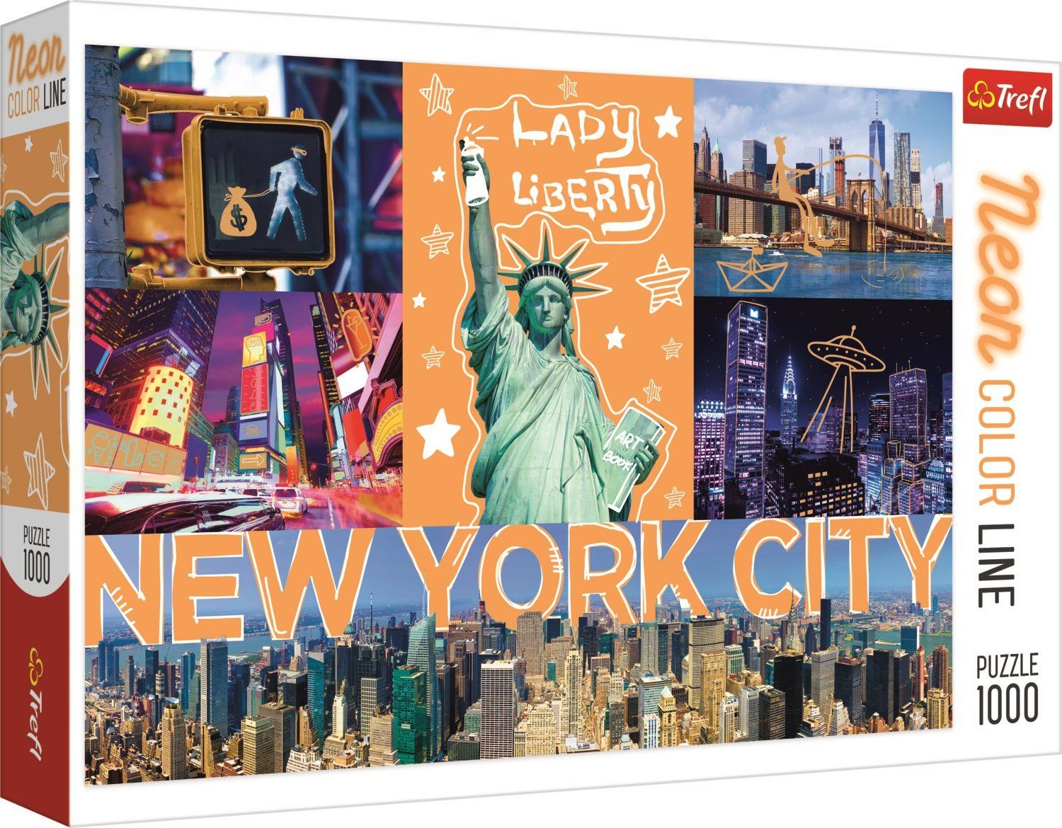 TREFL Puzzle Neon Color Line New York 1000 dílků - obrázek 1