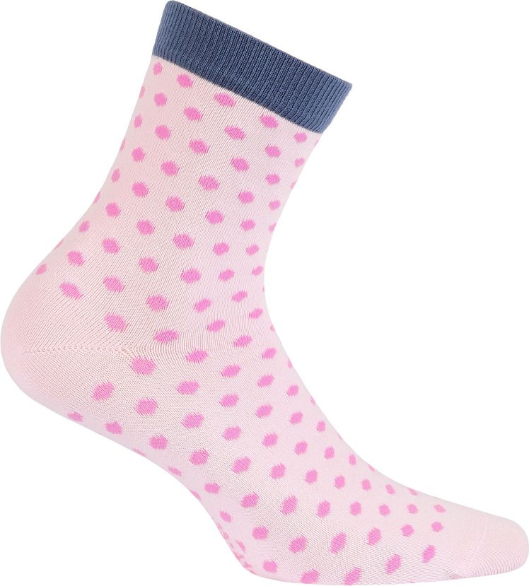 Dívčí vzorované ponožky WOLA PUNTÍČKY růžové Velikost: 30-32 - obrázek 1