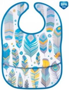 Plastový bryndák/zástěrka s kapsičkou Canpol Babies Wid Nature - tyrkysový - obrázek 1