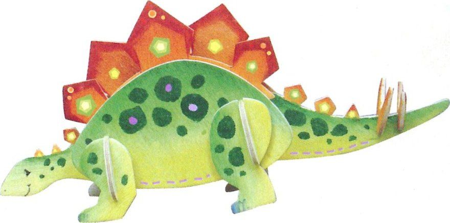 ARTLOVER 3D puzzle Stegosaurus s barvičkami - obrázek 1