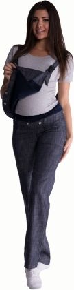 Be MaaMaa Těhotenské kalhoty s láclem - granátový melírek, vel. L - obrázek 1