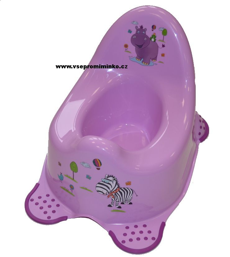Dětský nočník Prima Baby Hippo protiskluzový růžovofialový - obrázek 1