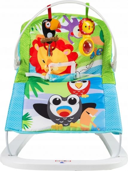 ECO TOYS Eco toys Kojenecké lehátko s vibrací a hudbou 3v1 - Animals  zelené,modré - obrázek 4