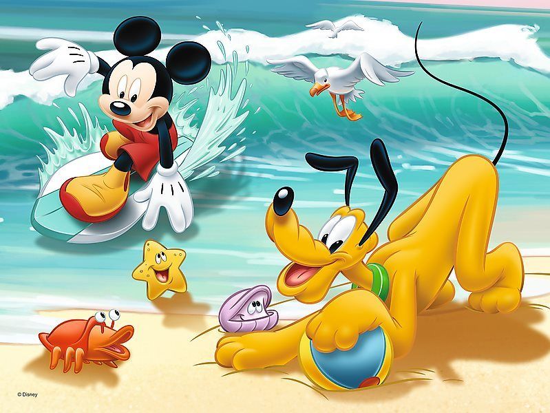 TREFL Puzzle Mickey a Pluto na pláži 30 dílků - obrázek 1