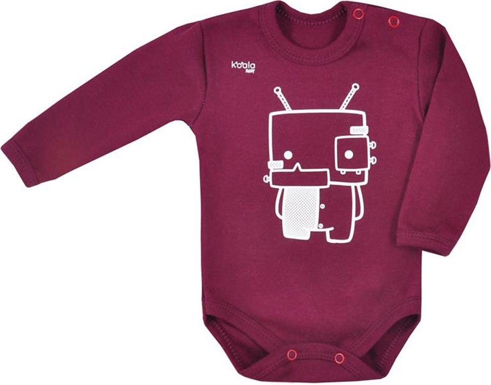 Kojenecké body s dlouhým rukávem Koala Robot bordó 74 (6-9m) - obrázek 1