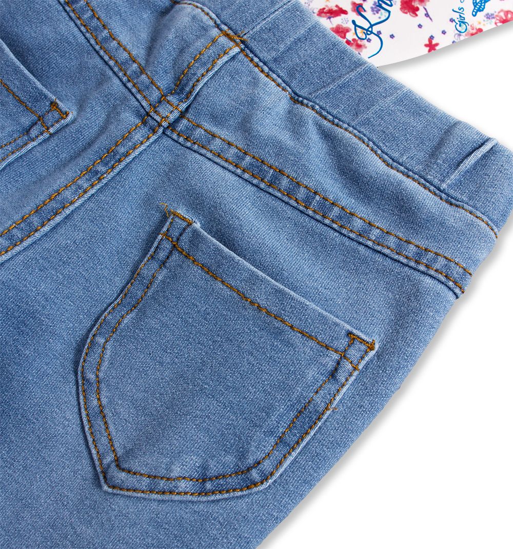 Dívčí kalhoty jeggings KNOT SO BAD STYLE světle modré Velikost: 92 - obrázek 3