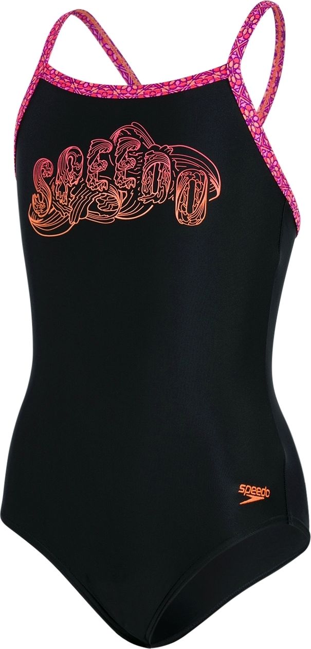 Speedo Candy Bounce Placement Thinstrap - black/pink 128 - obrázek 1