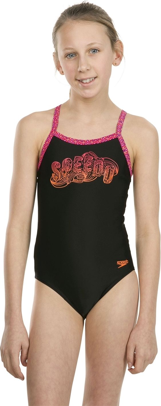 Speedo Candy Bounce Placement Thinstrap - black/pink 128 - obrázek 2