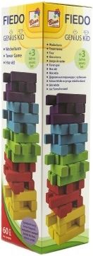 Teddies Teddies Hra Jenga věž dřevo 60ks barevných dílků hlavolam v krabičce 7,5x27,5cm - obrázek 4