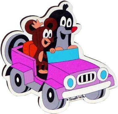 DoDo Dřevěné dekorační magnetky - magnetka Krtek v autě - obrázek 2